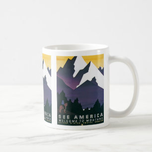 Siehe Amerika ~ Willkommen in Montana Kaffeetasse
