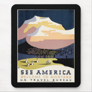Siehe Amerika ~ Willkommen in Montana Mousepad