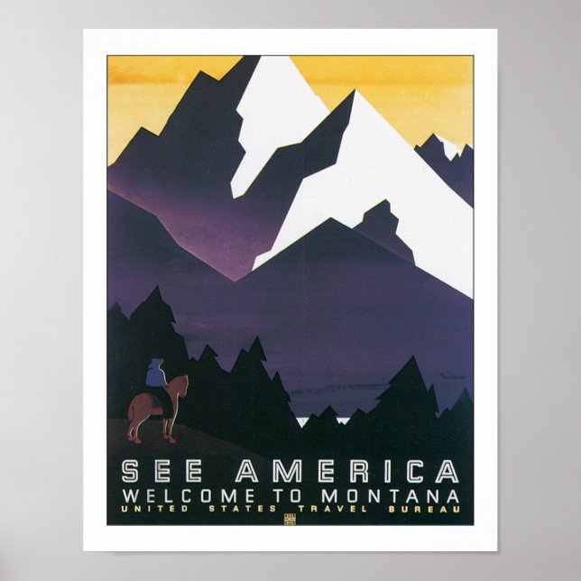 Siehe Amerika - Willkommen in Montana Poster (Vorne)