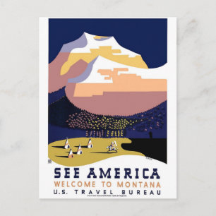 Siehe Amerika - Willkommen in Montana Postkarte