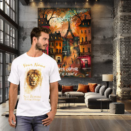 Siehe Beyond - Digital Mirage | Cyberpunk Lion Art T-Shirt