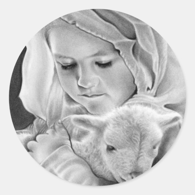 Siehe das Lamm Gottes-Aufkleber Runder Aufkleber (Vorderseite)