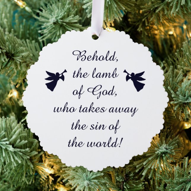 Siehe das Lamm Gottes Minimalistisch Ornament Karte (Insitu (Baum))