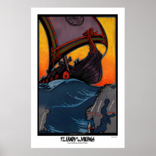Siehe Das Land der Wikinger Norwegen Schweden Däne Poster