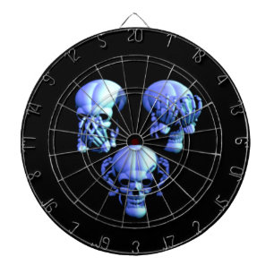 Siehe Hear Speak No Evil Skulls Dart Board Dartscheibe