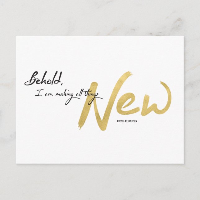 Siehe, ich mache alles neu feiertagspostkarte (Vorderseite)