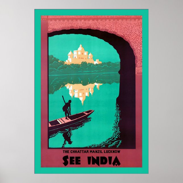 Siehe Indien ~ Vintage Travel Poster (Vorne)