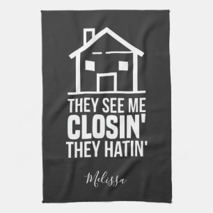 Siehe Me Closing Realtor Anwesen Agent Personalisi Geschirrtuch