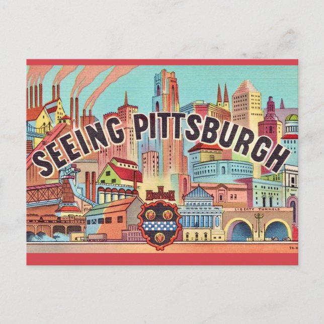 Siehe Pittsburgh Illustrierte Postkarte (Vorderseite)