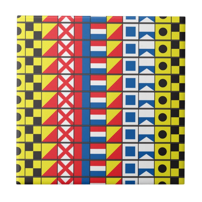 Siehe Worthy_Signal Flags pattern_I Liebe zum Sege Fliese (Vorderseite)