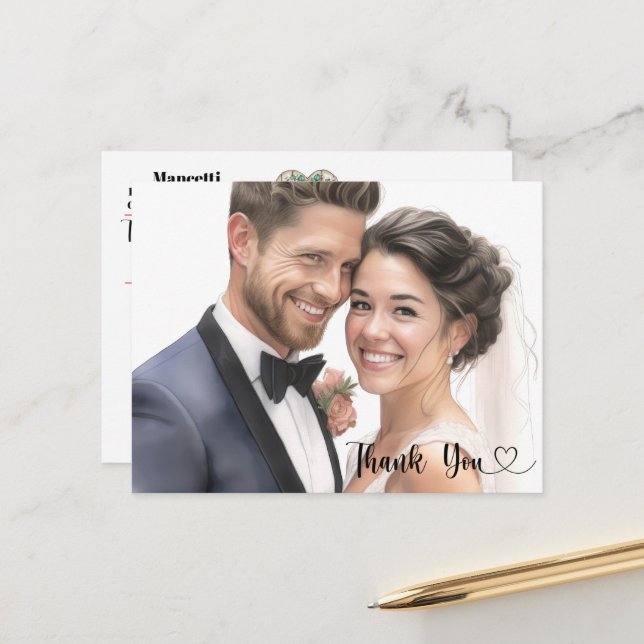 Siehe Zurück - Hochzeit Postkarte (Vorderseite/Rückseite Beispiel)