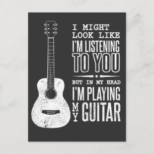 Sieht aus, als höre ich dir Musik-Gitarre zu Postkarte
