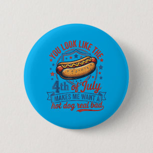 Sieht aus wie der 4. Juli lässt mich einen Hot Dog Button