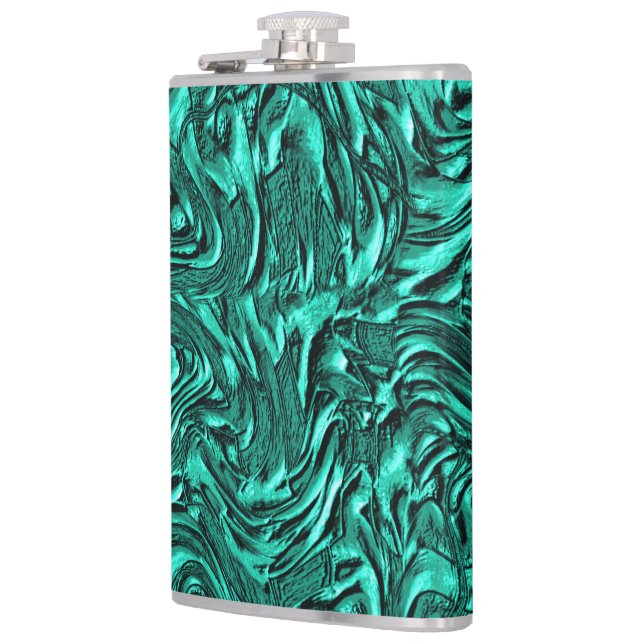 Sieht aus wie ein Jadegrün mit einer Wandstruktur Flachmann (Links)