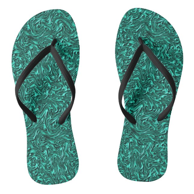 Sieht aus wie ein Jadegrün mit einer Wandstruktur Flip Flops (Fußbett)