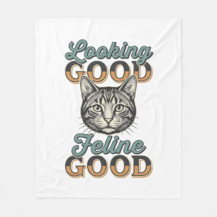 Sieht gut aus, felines Gutes Vintage-Katze Design_ Fleecedecke