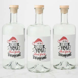 sieht man, wie man lustige Weihnachten trinkt Alkoholflaschenetikett