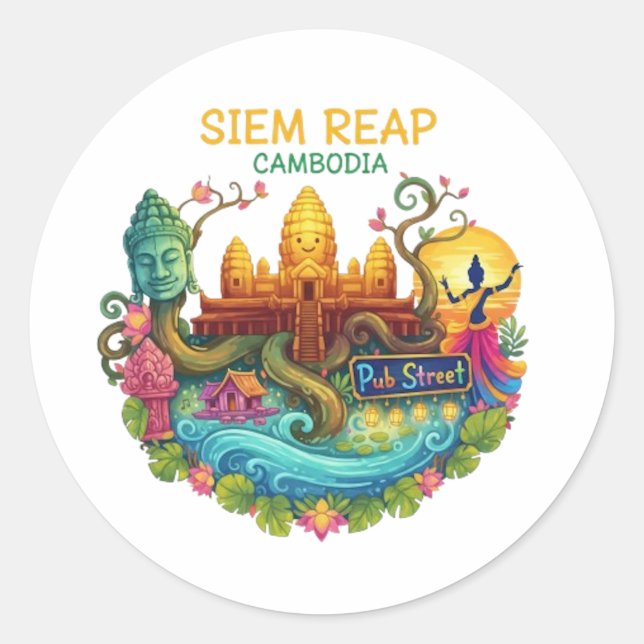 SIEM REAP RUNDER AUFKLEBER (Vorderseite)