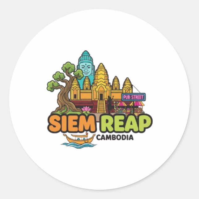 SIEM REAP RUNDER AUFKLEBER (Vorderseite)