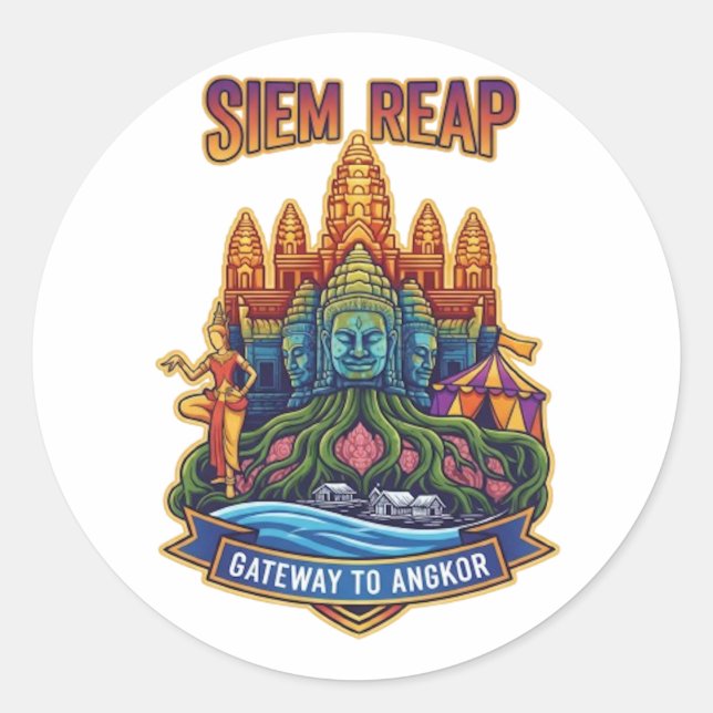 SIEM REAP RUNDER AUFKLEBER (Vorderseite)