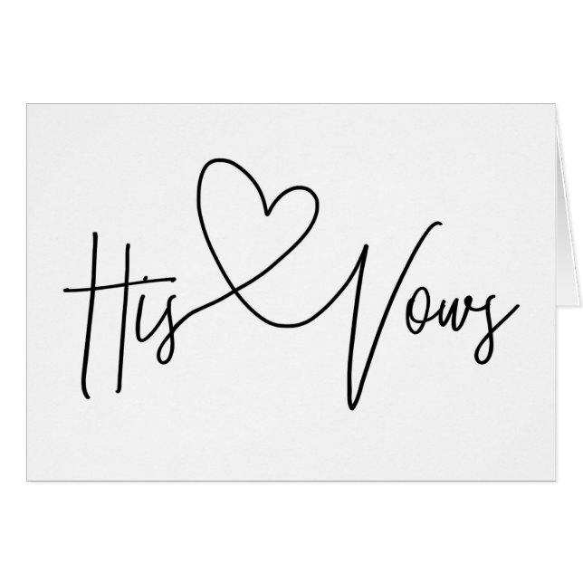 Sien voue la carte de coeur de jour du mariage (Devant horizontal)