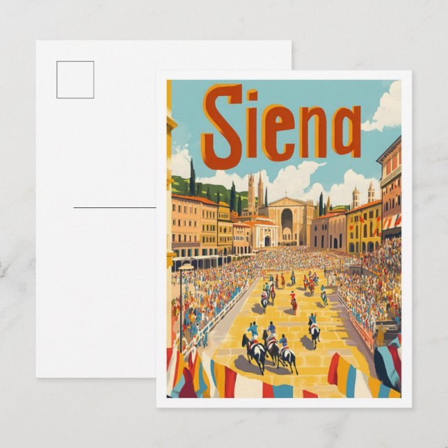 Siena Italien Kunst, Dichtung und Musik Postkarte (Vorne/Hinten)