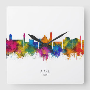 Siena Italien Skyline Quadratische Wanduhr