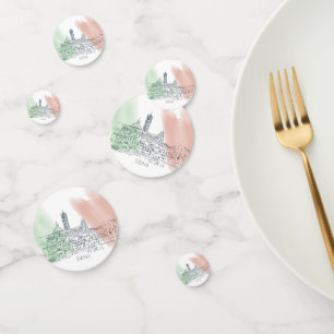 Siena Italien und Sketch der italienischen Flaggen Konfetti