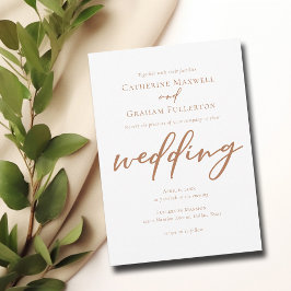 Sienna Brown Simple Script Wedding Einladung