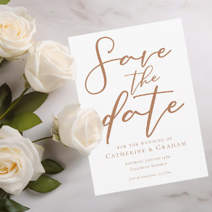 Sienna Brown Typografie Minimalistisch Save The Date