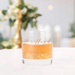Sienna Brown Typografy Minimalistisch Wedding Whiskyglas
