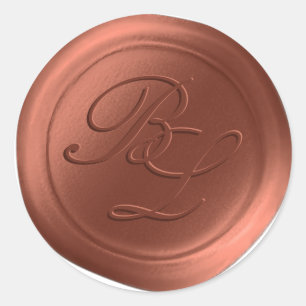 Sienna Double Monogram Imitate Wachs Siegel Sticke Runder Aufkleber