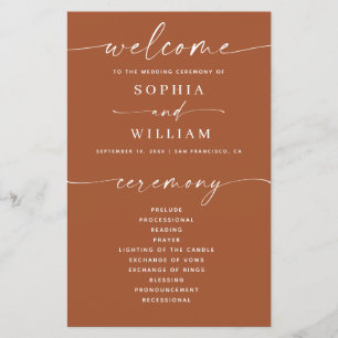 Sienna-Hochzeit Warmes Terrakotta-Braun-Programm