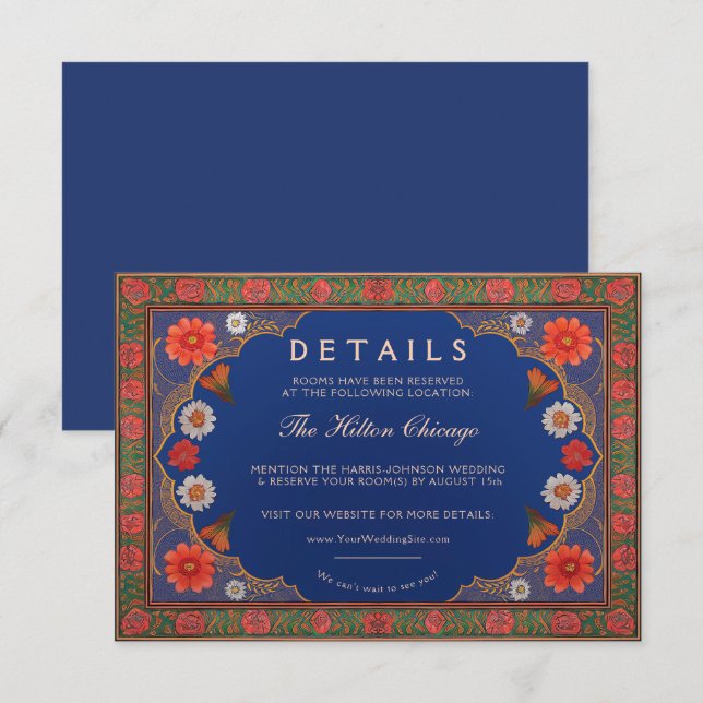 SIENNA I : Carte de détails Mariage (Devant / Derrière)