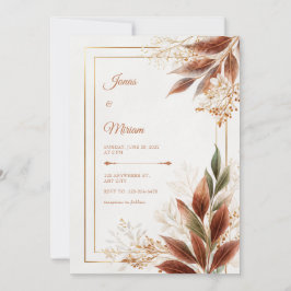 Sienna Leaf Sage Botanical Wedding Einladung