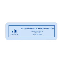 SIENNA Modern Blue Wave UAWG Return Address Label