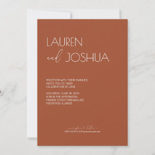 Sienna ・ Moderne Minimalistische Hochzeit Einladung