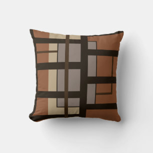 Sienna Orange & Brown Artistic Geometric Design Kissen