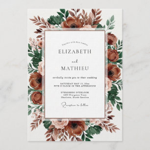 Sienna Painterly Bloom Hochzeit Einladung
