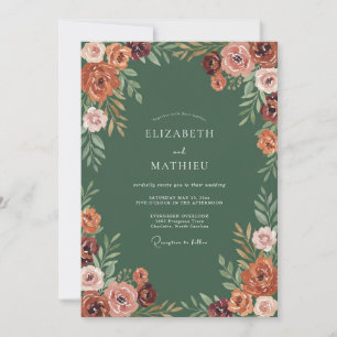 Sienna Romantische Florale Hochzeit Einladung