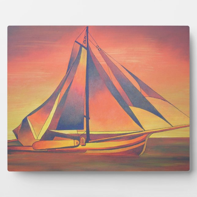 Sienna Sails at Sunset Fotoplatte (Vorderseite)