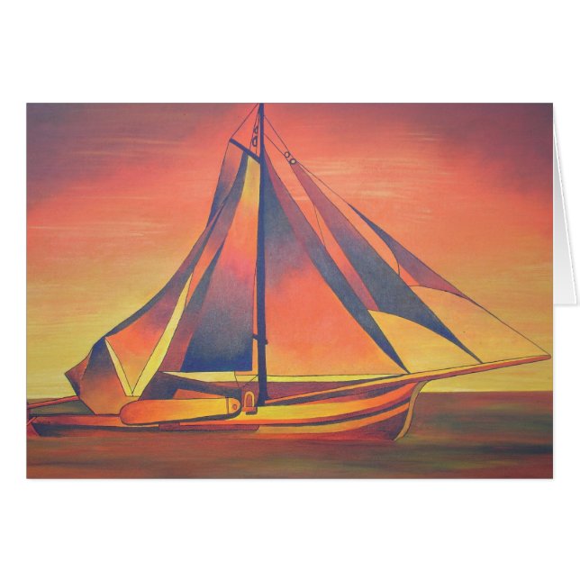 Sienna Segeln bei Sonnenuntergang (Vorderseite (Horizontal))