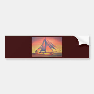 Sienna Segeln bei Sonnenuntergang Autoaufkleber
