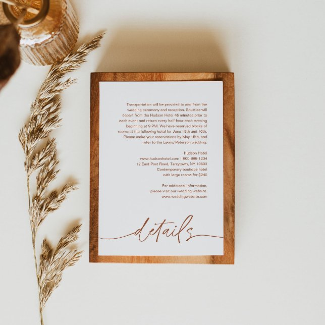 SIENNA Terracotta Hochzeitsstimmung Begleitkarte (Von Creator hochgeladen)