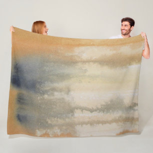 Sienna Wilds Watercolor Abstrakt Fleecedecke
