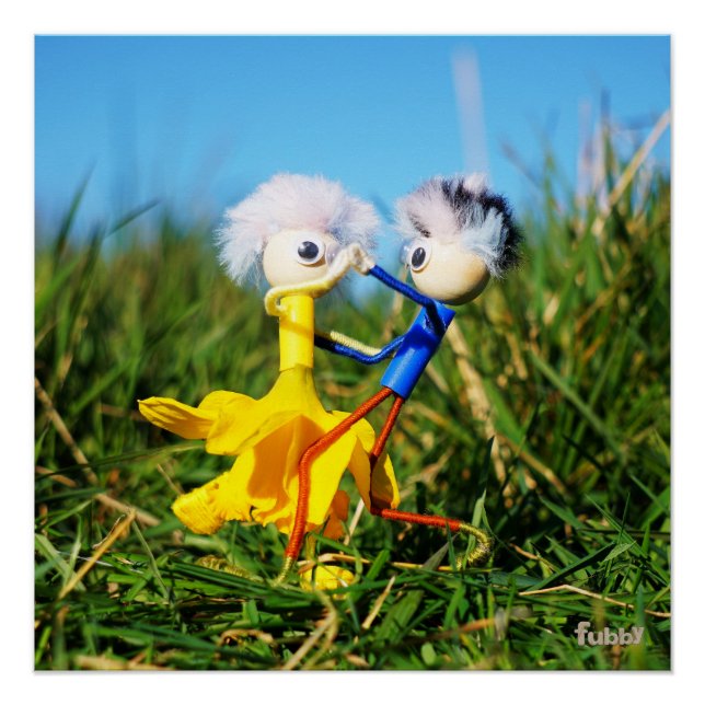 Sierlijk dansend actief Fubby poppetjes stel. Poster (Vorderseite)