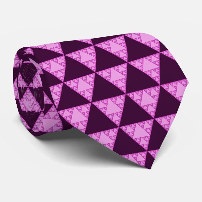 Sierpinski-Dreieck als rosa Dreieck LGBTQ+ Krawatte (Gerollt)
