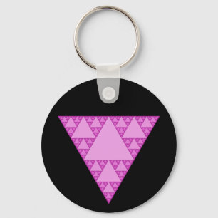 Sierpinski-Dreieck als rosa Dreieck LGBTQ+ Schlüsselanhänger