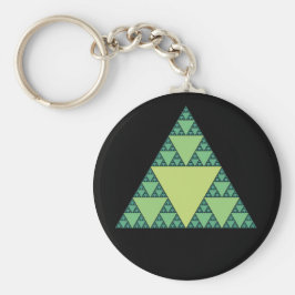 Sierpinski-Dreieck in grünen Farbtönen Schlüsselanhänger