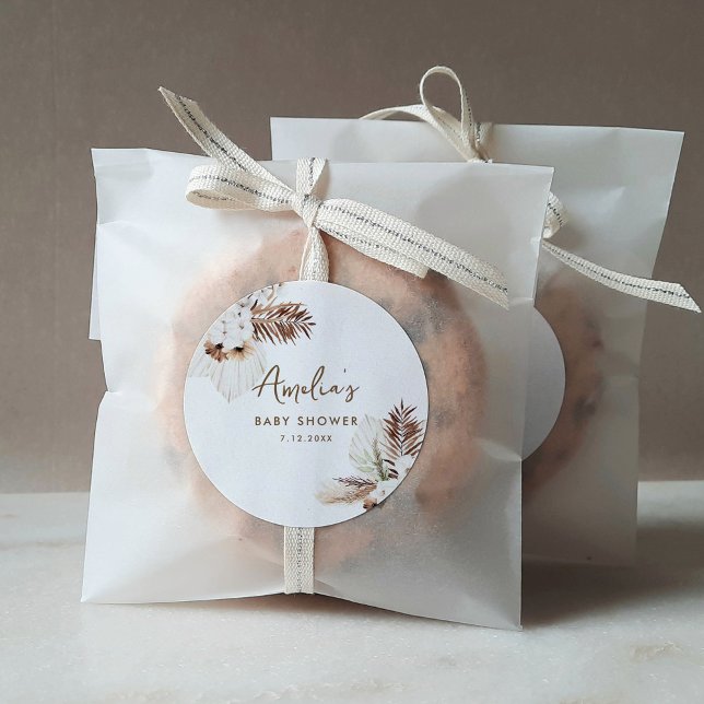 SIERRA Bohemisch Baby Dusche Runder Aufkleber (Von Creator hochgeladen)